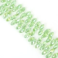 Light green faceted marquise glass beads for DIY jewelry and handcrafted ornaments - 6×12mm 50 Pcs/Pack / Olive Green AB