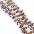 Faceted crystal teardrop beads with iridescent metallic coating for DIY jewelry making - 6×12mm 50 Pcs/Pack / Dark Violet AB