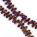 Faceted iridescent purple teardrop glass beads with AB coating for DIY jewelry - 6×12mm 50 Pcs/Pack / Purple Plated