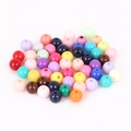 Perles rondes colorées en acrylique avec surface lisse pour la création de bijoux - 16mm 20 Pièces/Paquet / Couleurs Mélangées Aléatoires