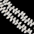 Faceted milky white marquise glass beads with iridescent AB coating for DIY jewelry - 50 Pieces/Pack / White Jade AB
