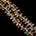 Champagne AB faceted marquise crystal glass beads for DIY earring and jewelry making - 6×12mm 50 Pcs/Pack / Gold Champagne AB
