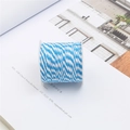Blue and white 1.5mm cotton baker twine on white plastic spool for DIY crafts and gift wrap - Lake Blue-White