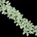 Faceted light green teardrop crystal beads with AB rainbow coating for jewelry making - 6×12mm 50 Pcs/Pack / Light Green Jade AB