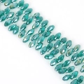 Faceted emerald green marquise glass beads for DIY jewelry and earring making - 6×12mm 50 Pcs/Pack / Peacock Green AB