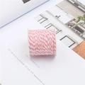 Pink and white 1.5mm cotton baker's twine spool for DIY crafts and gift wrapping - Pink-White