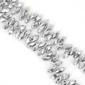 Silver shuttle-shaped faceted glass crystal beads for DIY jewelry and earring making - 6×12mm 50 Pcs/Pack / Silver Plated