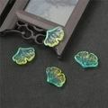 Set of four translucent ginkgo leaf pendants with green-yellow gradients for DIY hairpins - Ginkgo Leaf Style / 15x20mm (10 Pieces/Pack) / Gradient Yellow Blue