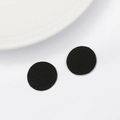 Set of two round black felt pads with fiber texture for DIY hair accessory base - 20mm / Black