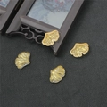 Pale yellow ginkgo leaf glass beads for DIY traditional hairpins and craft jewelry - Ginkgo Leaf Style / 15x20mm (10 Pieces/Pack) / Platinum Pink