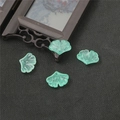 Green ginkgo leaf glass beads for DIY ancient style hairpins and jewelry making - Jelly Green