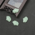 Light green ginkgo leaf glass pendants with delicate veins for DIY jewelry making - Green Jade