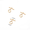 Macro detail of 9mm gold-plated OT toggle clasp with 18mm T-bar for jewelry making - Square Bracelet Clasp (1 Set/Pack)