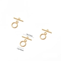Detail showing 15x17mm 18K gold plated OT toggle clasp set for DIY jewelry making - Round Bracelet Clasp (1 Set/Pack)