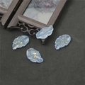 Blue glass ginkgo leaf beads with gold foil for DIY handmade hairpins and jewelry - Blue Gold Powder