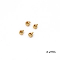Makroansicht von 3,2 mm vergoldeten Schmuckverschlüssen für DIY-Armbänder und Ketten - Runder Stil / 3.2mm (2 Stück/Packung) / Gold