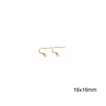 Paire de crochets d'oreilles 16x16mm en laiton plaqué or 18K pour bijoux DIY - Design No.3 / 20 Pièces/Paquet (16x16mm)