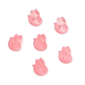 Set of 6 pink fox-shaped glass beads for DIY hair accessory making in translucent finish - 10pcs/Pack / Jelly Nude Pink