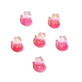 Pink gradient fox-shaped glass beads for DIY jewelry with glitter, set of 6 pieces - 10pcs/Pack / Pearl White