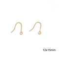 Crochets d'oreilles en cuivre plaqué or 18 carats, 12x15mm pour création de bijoux DIY - Design No.5 / 20 pièces/paquet (12x15mm)