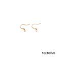 Crochets d'oreilles en cuivre plaqué or 18K pour création bijoux DIY 16x16mm - Design No.6