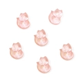 Pink fox-shaped Czech glass beads with gold glitter for DIY traditional hairpins - 10pcs/Pack / Peach Fuchsia Gold Powder