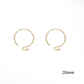 Crochets de boucles d'oreilles en laiton plaqué or 18 carats avec boules pour bijoux DIY, 20mm - Design No.7