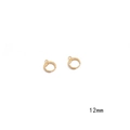 Dormeuses 12mm plaquées or 18K pour la création de bijoux artisanaux DIY - Design No.10