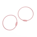 Pink candy-colored steel wire keychains with spiral metal locks for DIY bag charms - Pink