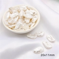 Detailed view of 20x11mm baroque style irregular ABS faux pearls for DIY jewelry making - Leaf Style