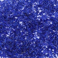 Deep blue metallic glass bugle beads for handmade DIY jewelry making and embroidery - 2x6mm (10g/Pack) / Sapphire Blue