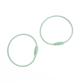 Mint green color-coated steel wire keychain rings with secure metal screw connectors - 2 Pieces/Pack (50mm Diameter) / Green