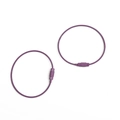 Pack of two purple candy-colored steel wire keychains with secure screw lock connectors - 2 Pieces/Pack (50mm Diameter) / Purple