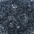 Metallic navy blue twisted bugle beads for DIY jewelry and embroidery crafts - 2x6mm (10g/Pack) / Hematite Color