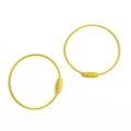 Set of two yellow coated stainless steel wire keychains with secure screw connectors - 2 Pieces/Pack (50mm Diameter) / Yellow