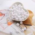 Polished white AB iridescent acrylic pearls in a heart tray for DIY jewelry making - Diameter 6mm Hole Approx 2mm 100 Pieces/Pack / White