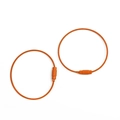 Two-pack of bright orange coated steel wire keyrings with textured screw connectors - 2 Pieces/Pack (50mm Diameter) / Orange