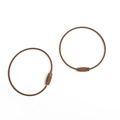 Set of two dark brown candy paint wire keychains with knurled screw locks for DIY crafts - 2 Pieces/Pack (50mm Diameter) / Coffee