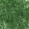 Deep green bugle beads with metallic finish for DIY jewelry and sewing projects - 2x6mm (10g/Pack) / Grass Green