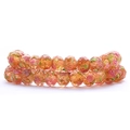 Faceted orange glass beads with pink rose pattern for DIY jewelry making - 10 Pieces/Pack (8mm) / Light Coffee