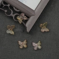 Purple and amber gradient glass butterfly beads for DIY jewelry and hair accessories - Gradient Yellow Pink