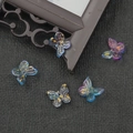 DIY glass butterfly charms with gold foil inside for handmade hairpins and jewelry - Gradient Blue Purple Gold Foil