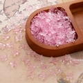 Pink translucent butterfly beads for DIY jewelry making in a vintage wooden tray - Transparent Pink
