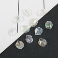 AB Glanz Acryl Blumenblüten Perlen mit Bohrung für DIY Schmuckherstellung - Lochdurchmesser ca. 1,5 mm (20 Stk./Packung) / Großformatig Schillernd Weiß
