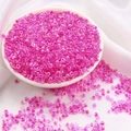 Perles de rocaille de 3mm violet rose transparent dans un plat blanc pour bijoux DIY - 3mm (30g/Paquet Environ 1000 Pièces) / Série Rose Rouge