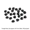 100pcs of 9x11mm black triangular plastic safety noses for DIY doll craft making - Triangle (9x11mm) / 100pcs Pack / Black