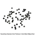 3mm black round resin eyes for DIY doll making, 500 pieces flat back craft beads - Round (3mm) / 500 Pieces/Pack / Black