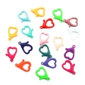 Chiusure a moschettone colorate a forma di cuore per gioielli DIY e portachiavi - Fibbia a Cuore in Plastica / Larghezza 20mm Lunghezza 30mm (10 Pezzi/Confezione) / Multicolore