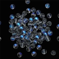 Round translucent moonstone glass beads with blue flash for DIY jewelry making - 4mm / 100 Pcs/Pack / Imported AB Color