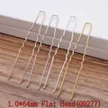 Flat head U-shaped metal hairpins in four plating colors sized 1.0x64mm for hair styling - Round Head Wave U-Shaped Pin / 1.2x75mm / Silver